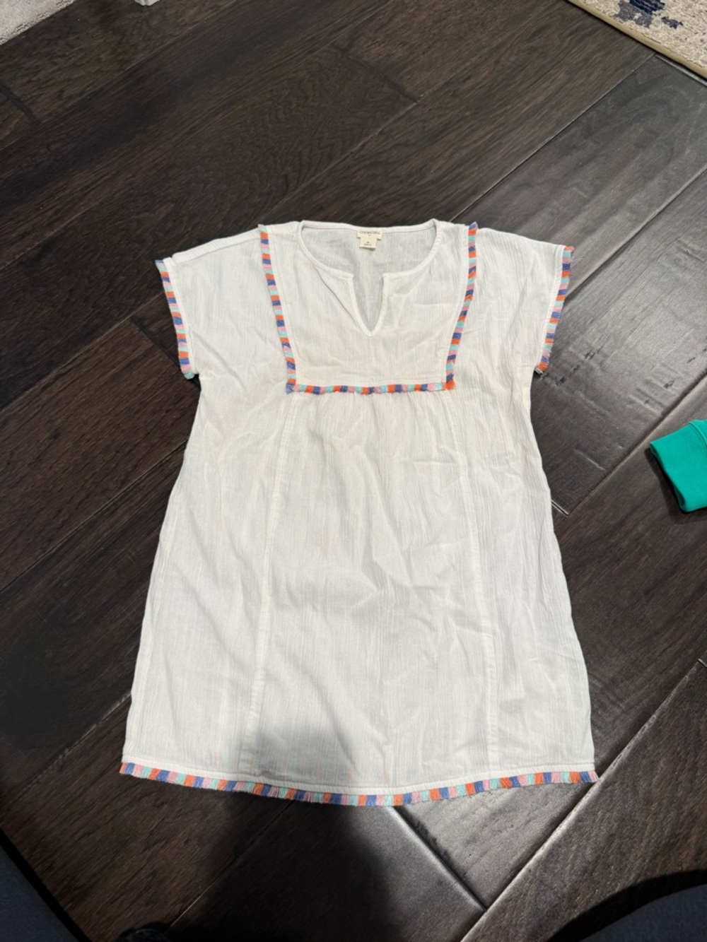 Crewcuts White Kids Swim Coverup with Multicolor Trim